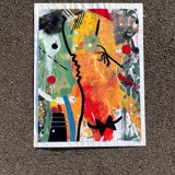 Contemporary oil painting on paper 1994 signed