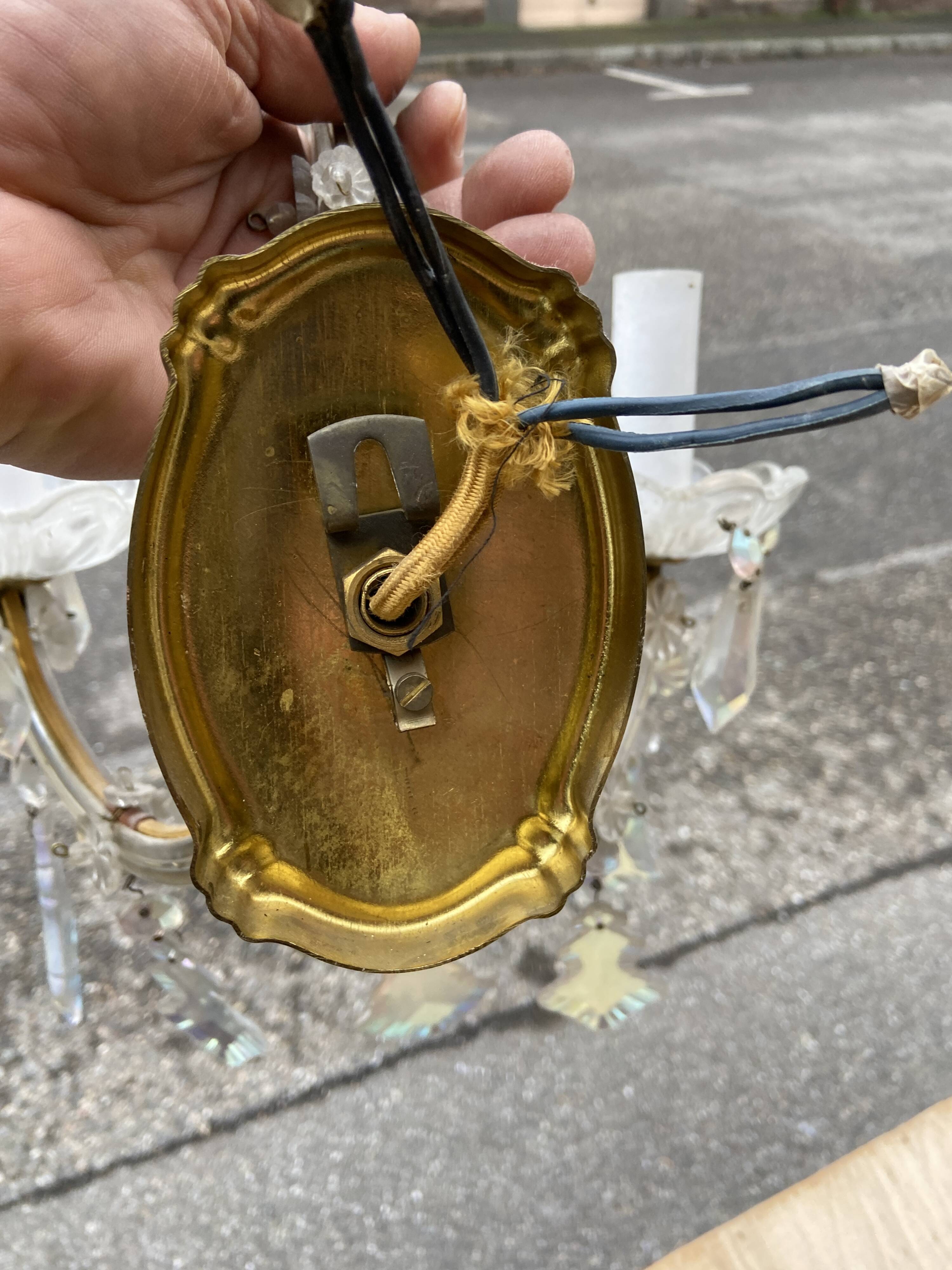 2 Venetian crystal sconces wall lights Marie-Thérèse old rococo