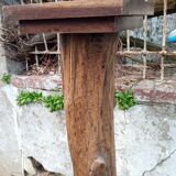 Brutalist tree trunk and oak saddle