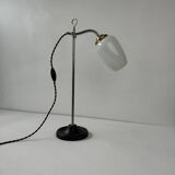 Lampe monte et baisse ancienne en opaline vintage