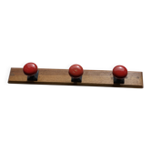 Wall-mounted coat rack with 3 hooks, vintage 1960s red lacquered metal.