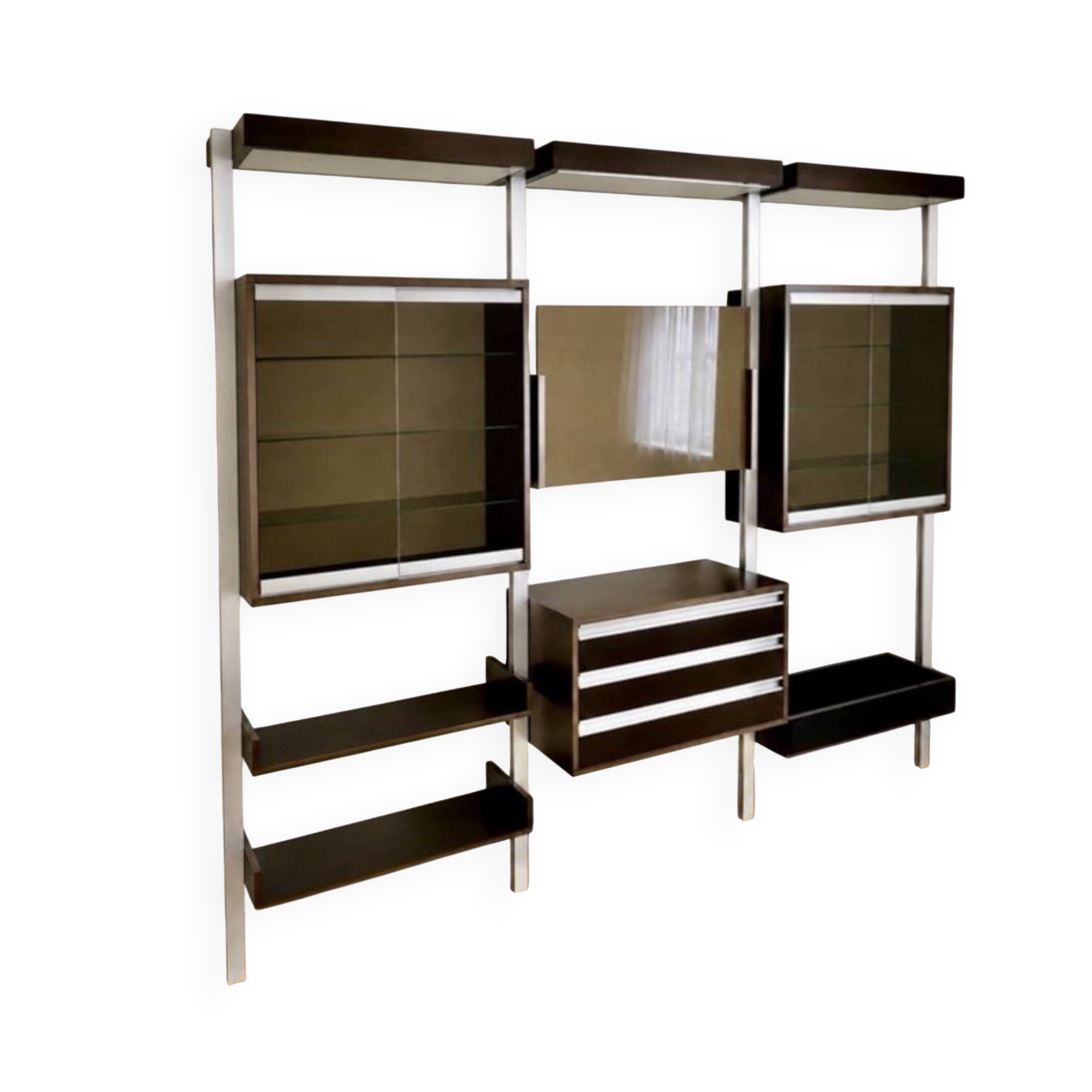 Bibliothèque murale modulable Michel Ducaroy pour Ligne Roset années70