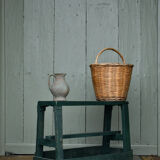 Vintage green old workshop bench