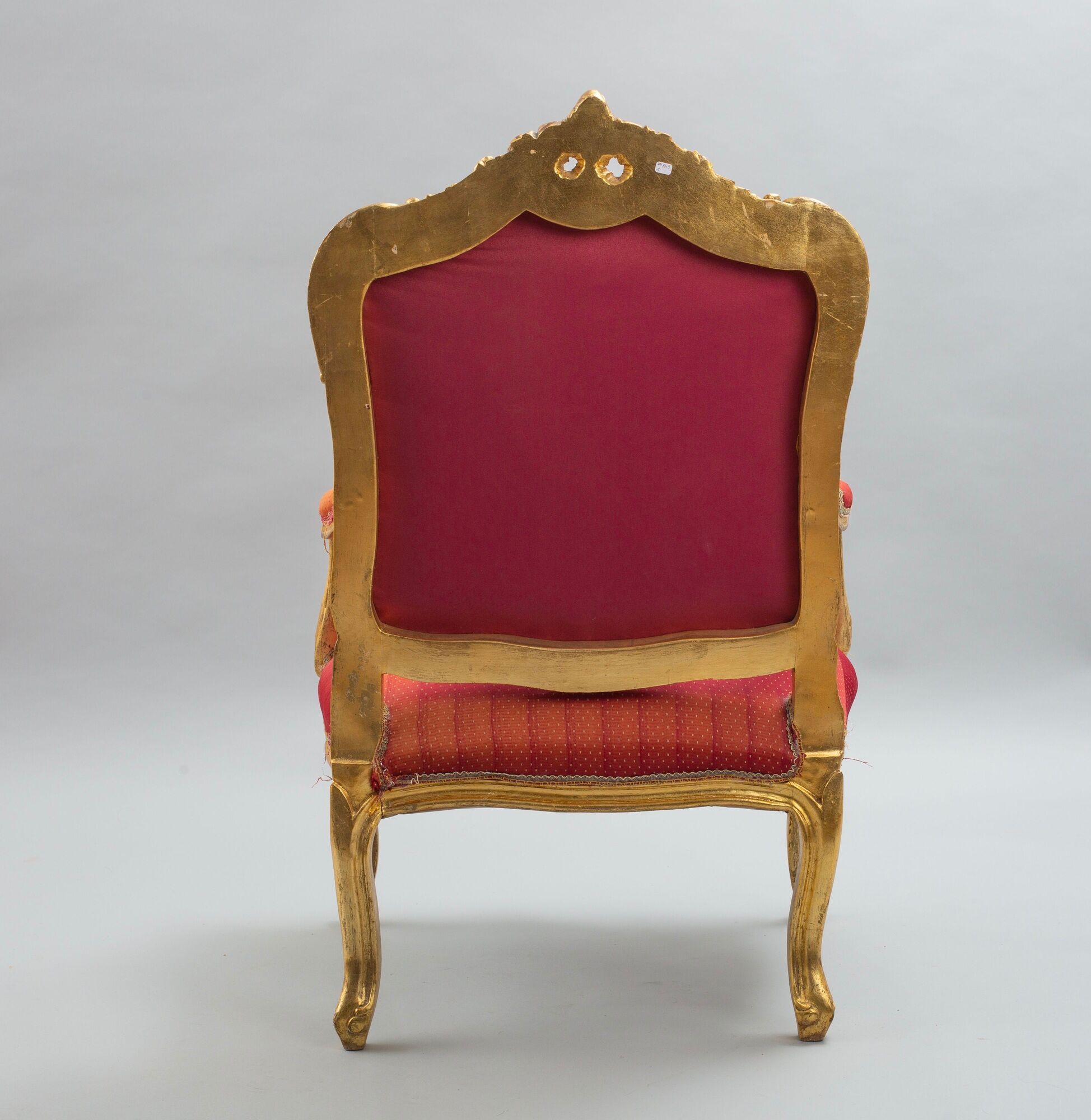 Pair of red and gold armchair Louis XV style