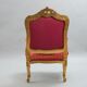 Pair of red and gold armchair Louis XV style
