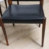 Série de 4 chaises scandinave Danemark en palissandre et skaï, 1960