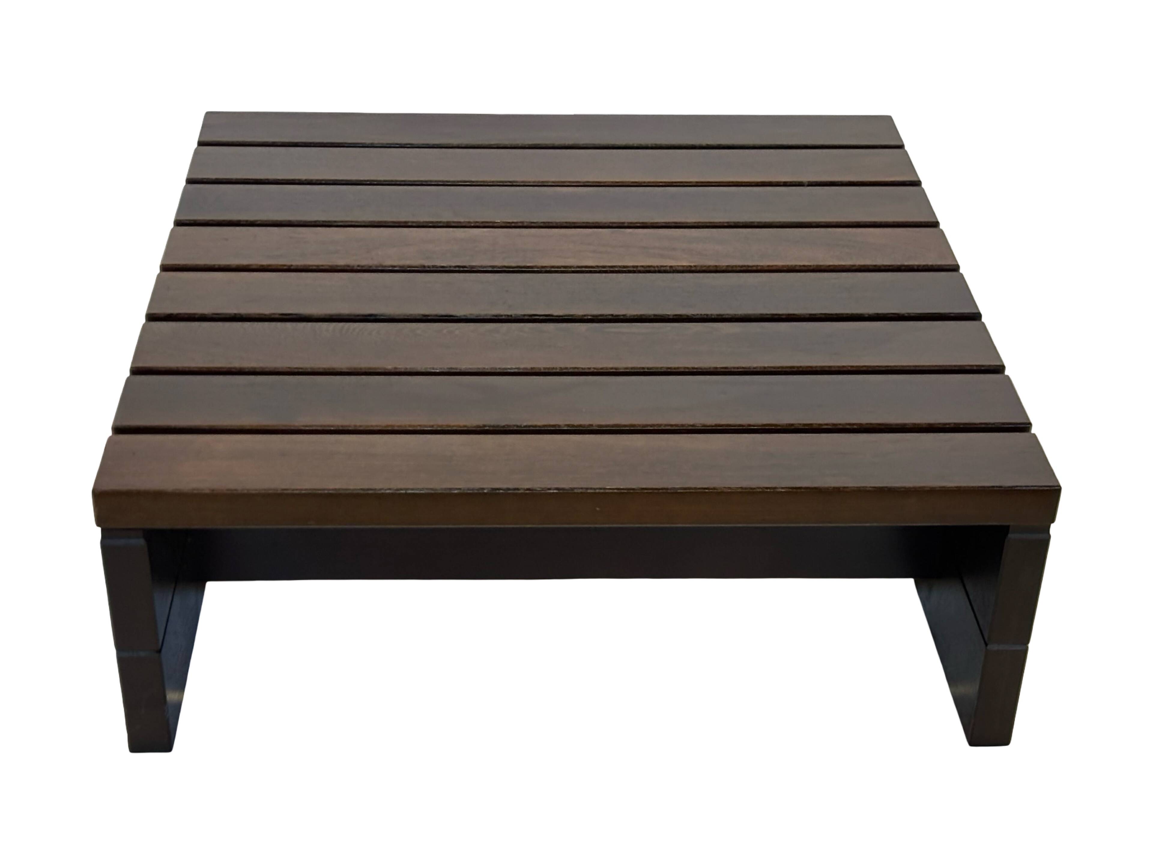 Vintage slatted coffee table design Wenge solid 70s minimalist