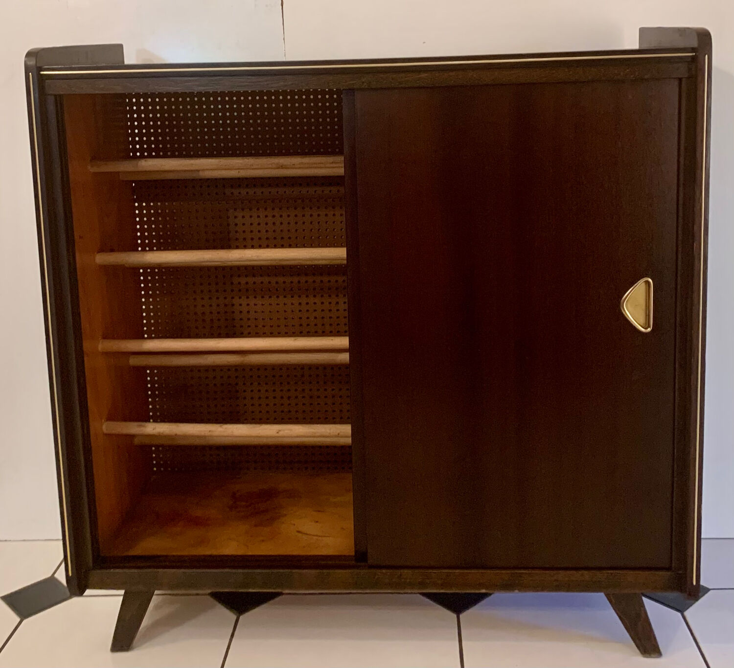 Vintage shoe cabinet feet compass