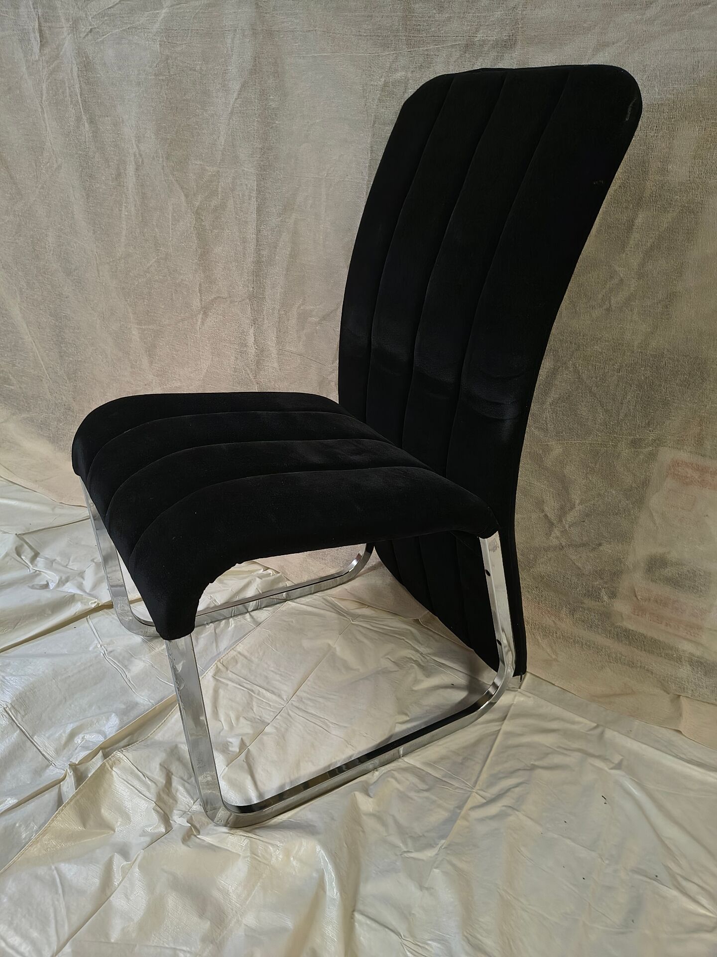 Vintage chrome chairs from the early 1980s.