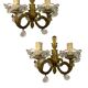 Crystal Bronze Sconces Set of 2 1950’s