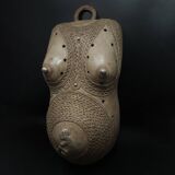 African Art • Ndimu Belly Mask • Makonde • Tanzania • Aluminum