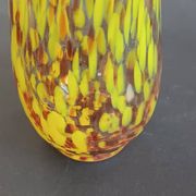 Vase conique verre de Murano moucheté jaune 1970