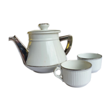 Service à café duo blanc et argent