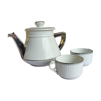 Coffee service duo white and silver