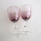 Set of 5 parma-coloured wine glasses
