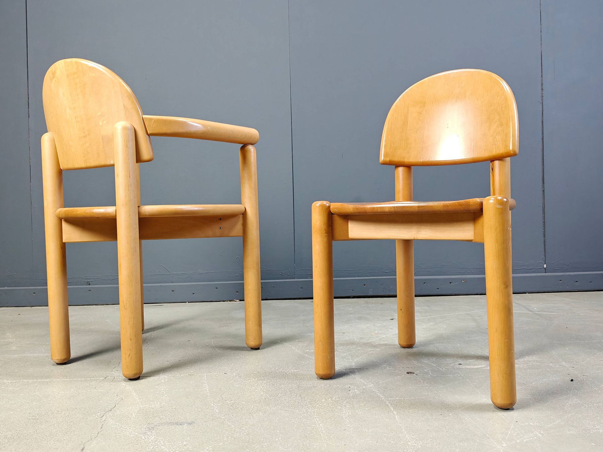 Rainer Daumiller pine wood dining chairs for Hirtshals Savvaerk set of