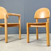 Rainer Daumiller pine wood dining chairs for Hirtshals Savvaerk set of