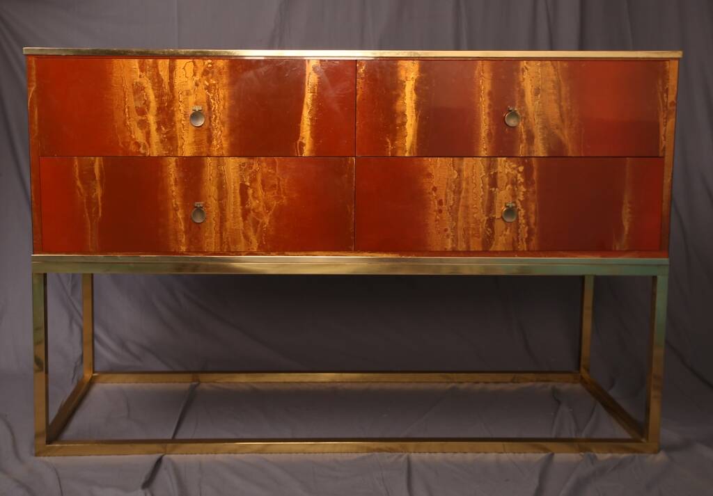 Maison JANSEN Commode en laque nuagée vers 1970