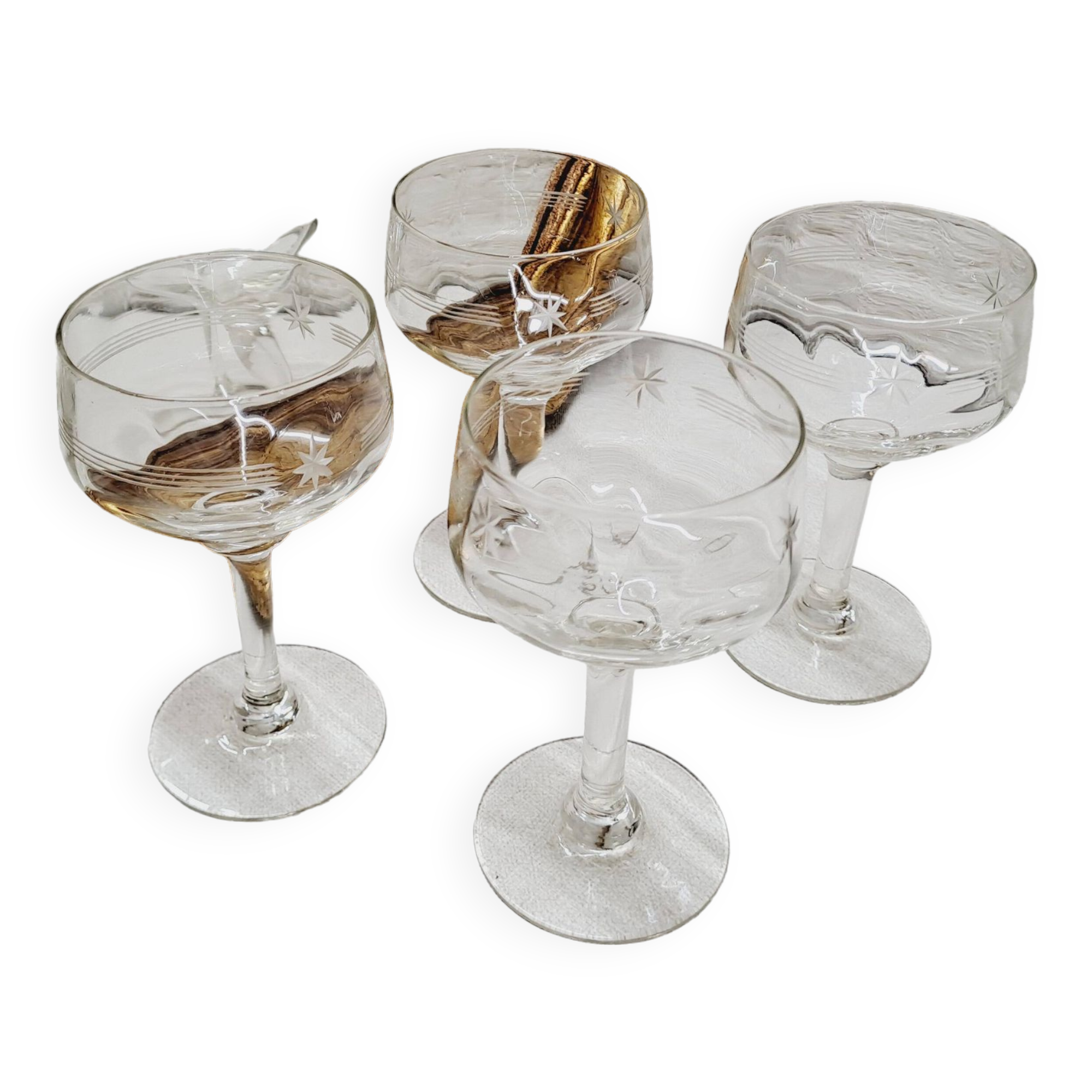 Set of 4 star wine glasses
