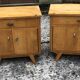 Vintage 60s blond wood bedside tables