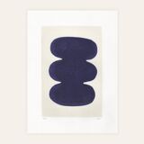 Abstract painting 30x40cm contemporary illustration blue signed Eawy