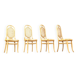 Chaises de salle à manger vintage en bois courbé de style Thonet, années 1970