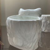 Duo of vintage pot pot dogs ceramic 70s-80s