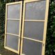 Pair of antique translucent glass sliding doors