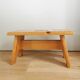 Vintage Hand-Painted Wooden Footstool: Yugoslavian Folk Art Decor