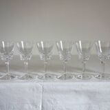 8 vintage Vannes crystal white wine glasses