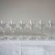 8 vintage Vannes crystal white wine glasses