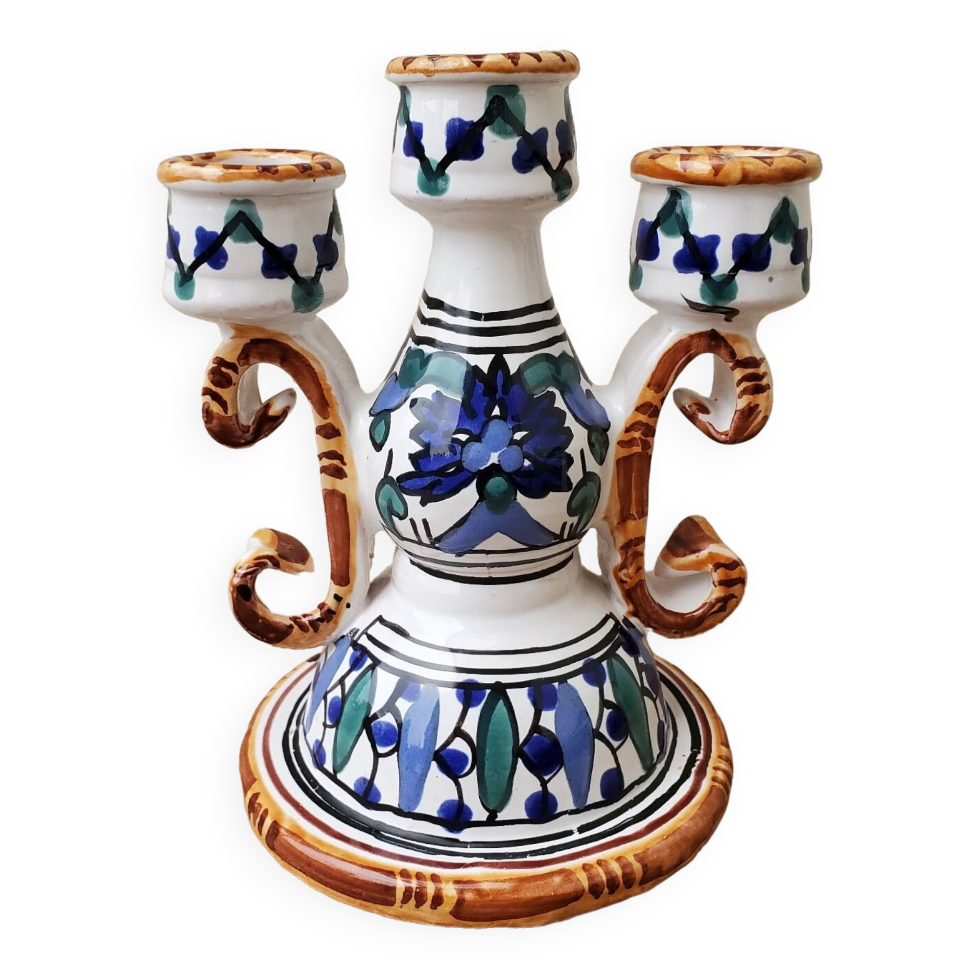 Glazed ceramic candle holder