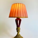 Lampe céramique, câble 2m tissu, abat-jour rubans