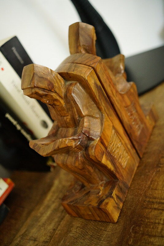 Wooden bookends