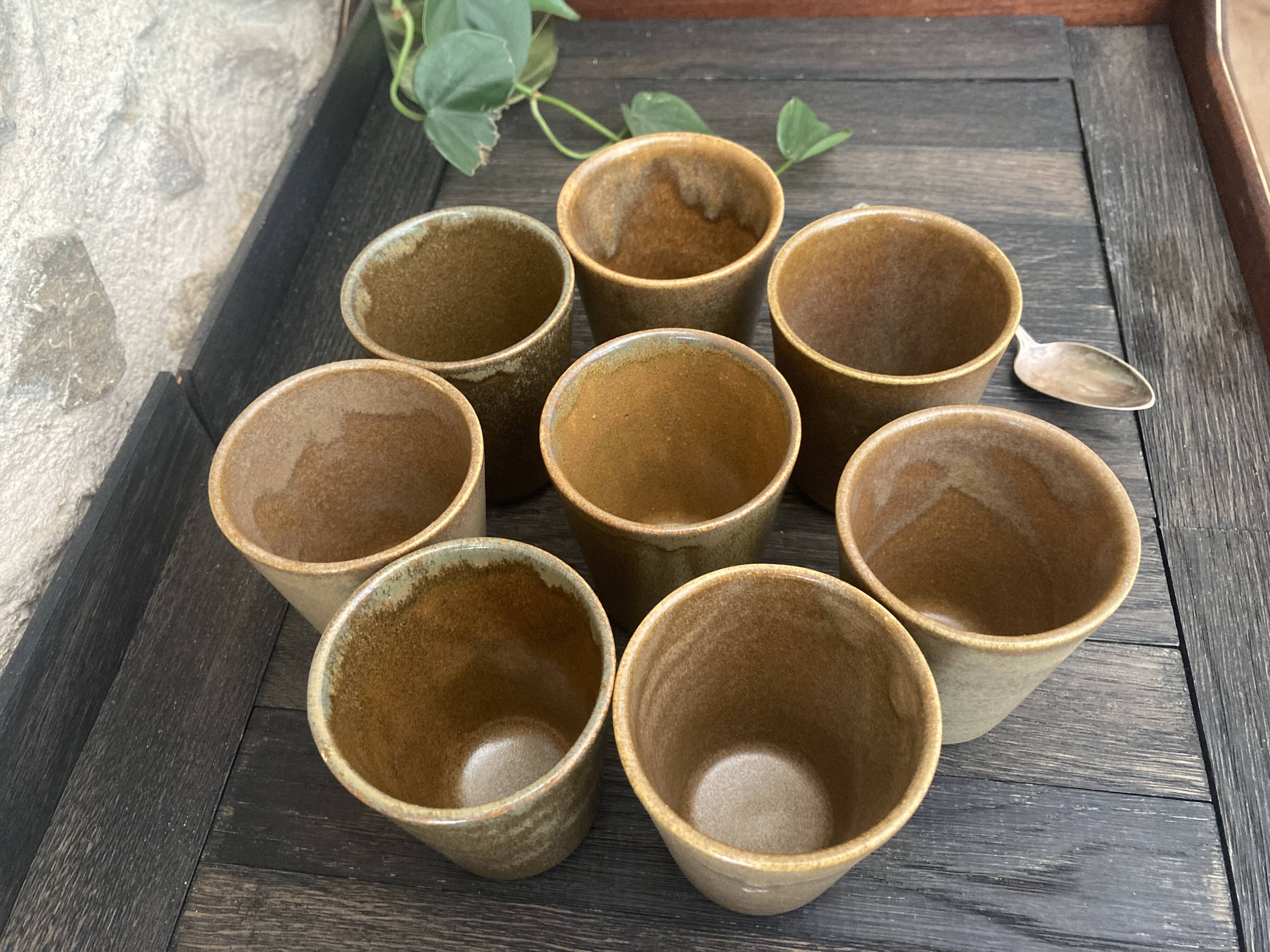 Lot De 4 Gobelets En Terre Cuite émaillés - 250 Ml - Fait Main - Style Méditerranéen/vintage