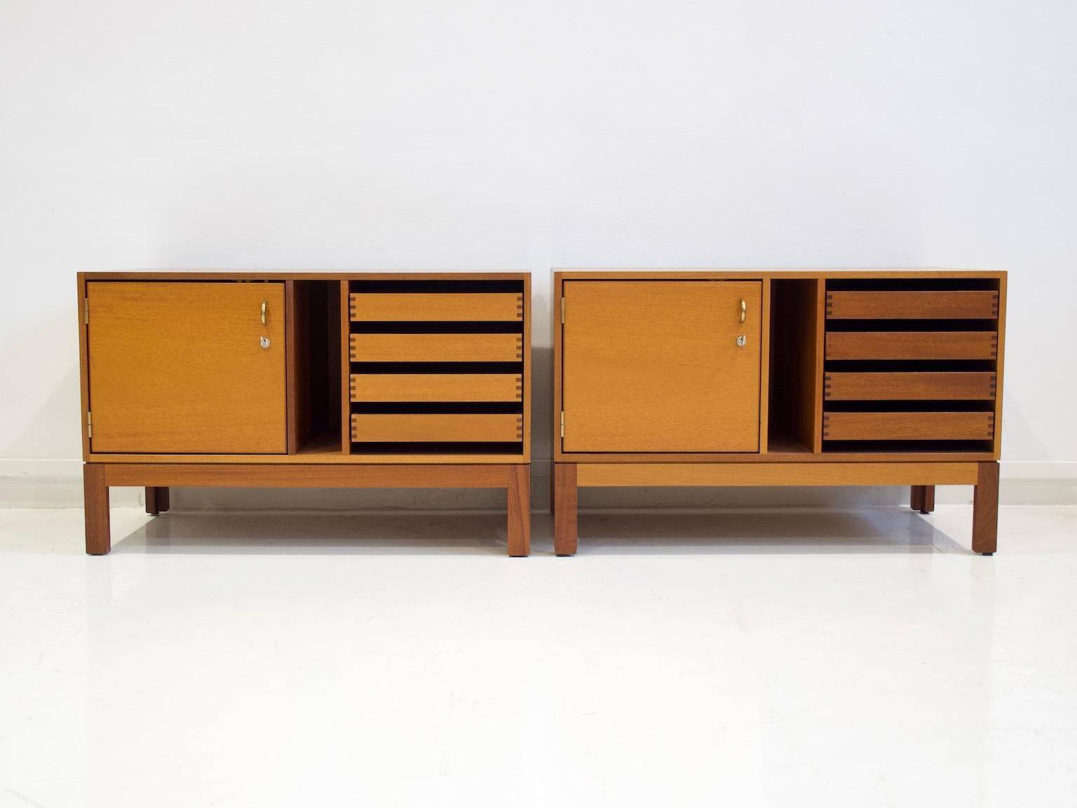 Pair of modern wooden credenzas from the mid-20th century by Christian Hvidt.