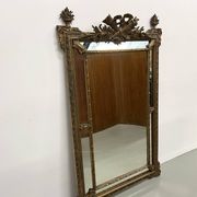 Large antique pediment mirror with mouldings.