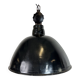 East German Black Enamel Factory Light by Lbd Veb Leuchtenbau Dresden, 1950