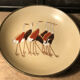 Hollow plate Japan ACF porcelain circled brass decorated with cranes