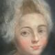 Peinture pastel sur carton "portrait de femme" encadré sous verre