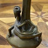 Pair of Chinese bronze vases with dragon decoration, early 20th century