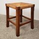Wooden and straw stool