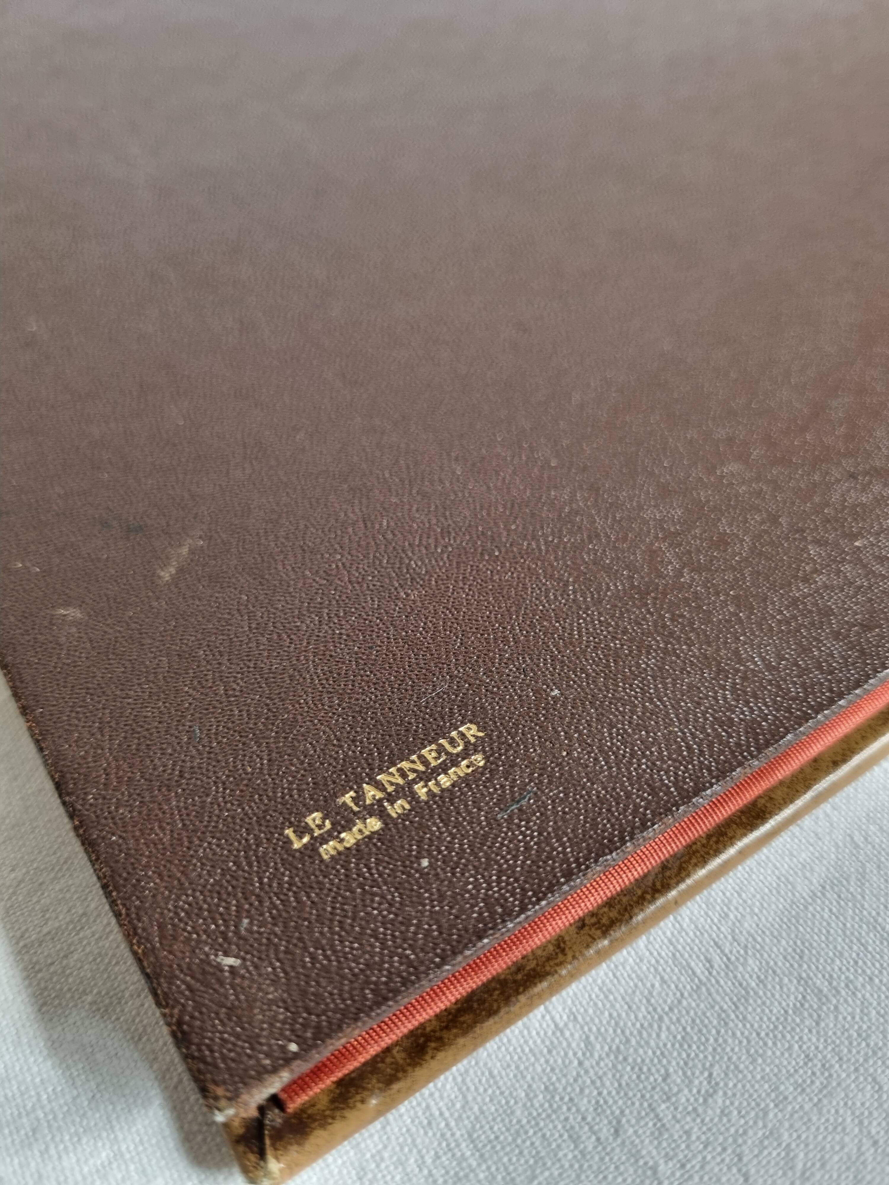 Leather desk pad, vintage office accessory, 50 cm
