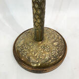 Brutalist brass palm tree floor lamp Hollywood Regency 1970s