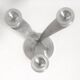 3-light solid stainless steel chandelier Height 22.5 cm Late 1960s