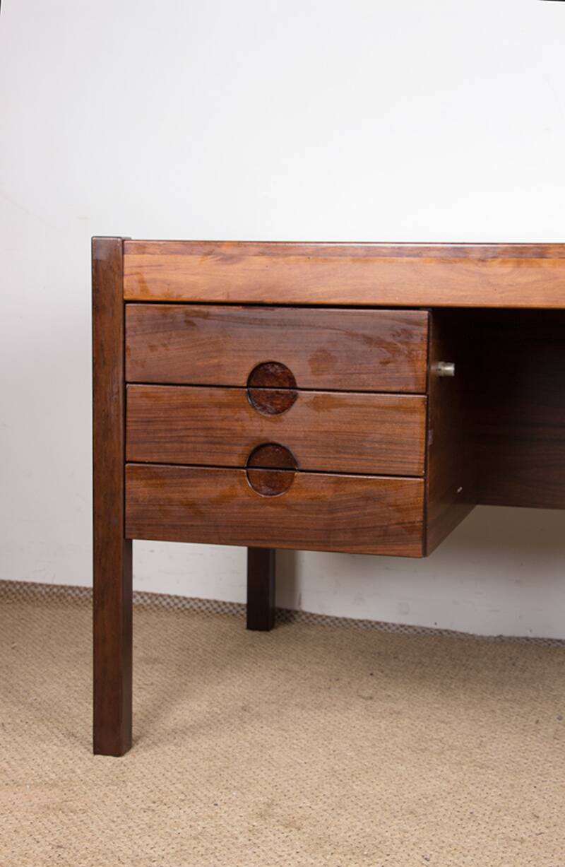 Large Danish Rosewood Executive Desk by Christian Linneberg 1960