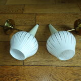 Pair of modernist torch wall light