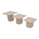 Set of 3 italian travertine coffee or side tables, 1980s