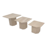 Set of 3 italian travertine coffee or side tables, 1980s