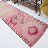 3x11 shades of pink vintage runner rug, 94x346cm